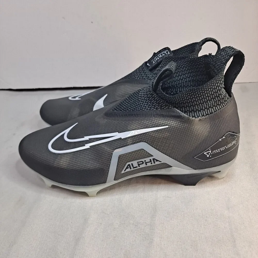 Nike Men's Size 12W Alpha Menace Elite 3 Flyknit Football Cleats Black Iron Grey